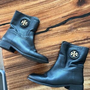 Tory Burch Black Leather Ankle Boots